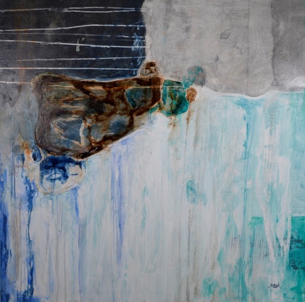 Obra abstracta de BAENA. Pintura en acrilico en 125x125cm y 150x150 cm y 100x100cm.
