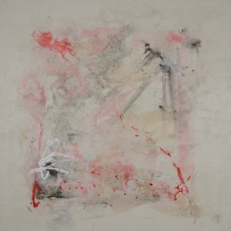 Obra abstracta de C.GRAU. Pintura en acrilico en 125x125 cm