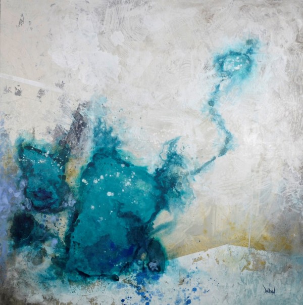 Obra abstracta de BAENA. Pintura en acrilico en 125X125cm