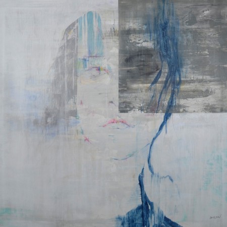 Obra abstracta de BAENA. Pintura en acrilico en 150x150cm