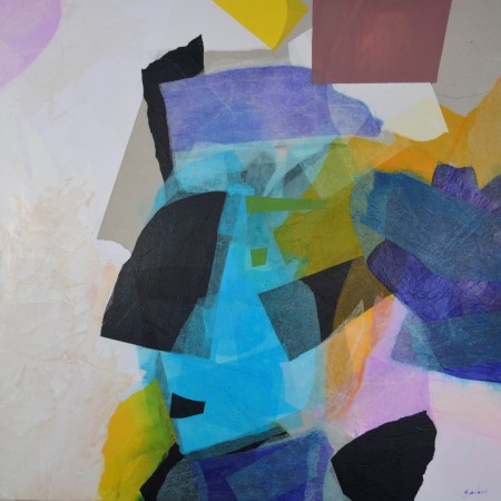 Cuadro abstracto de GUIRAO. Pintura en acrilico en 125x125 cm