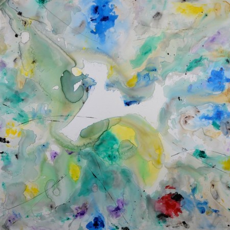 Cuadro abstracto del artista MARZAL. Pintura en acrílico en 150x150cm