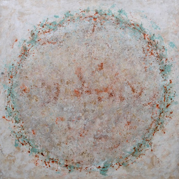Cuadro abstracto del artista MEDINA. Pintura en acrílico en 150x150cm